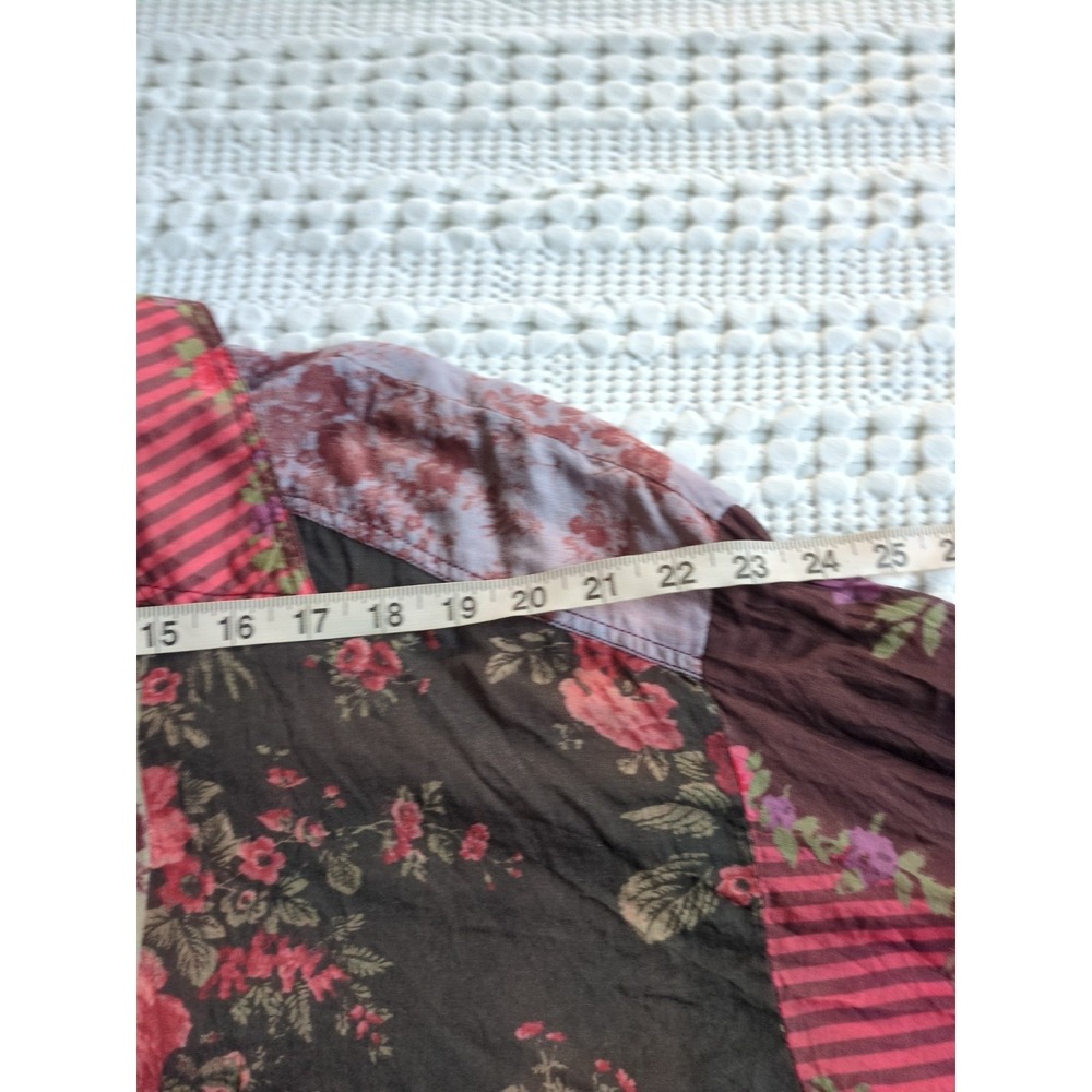Free People Flower Patch Cotton Button-Front Top Size Medium Multicolor - Picture 10 of 12